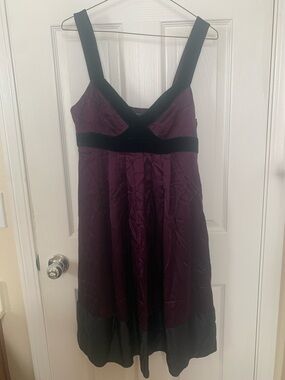Banana Republic Purple and Black Empire Waist Cocktail Dress